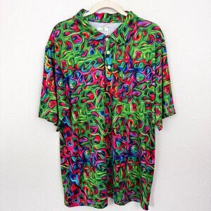 Obnoxious Golf Mens Polo Shirt Size L Loud Active Outdoors Stretch Multi